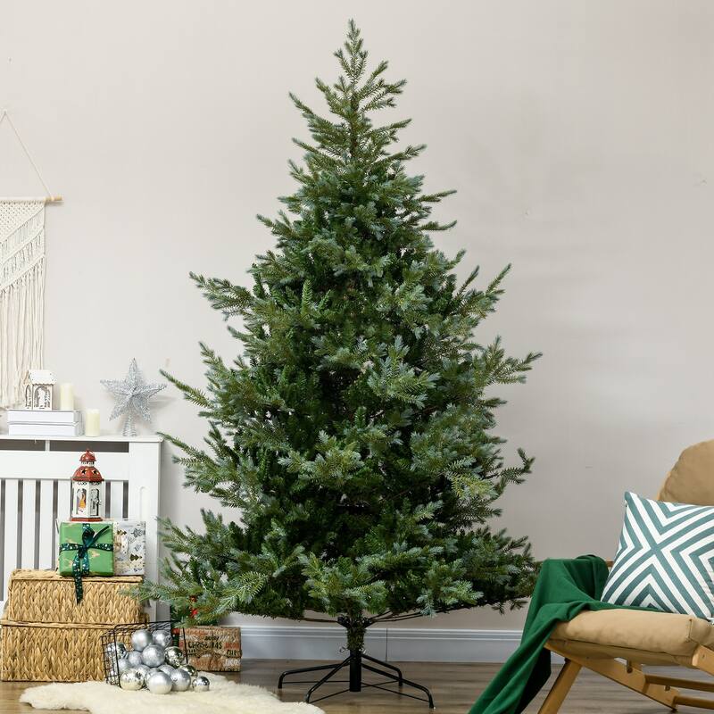 Full-Bodied 7.5ft Artificial Christmas Tree with Steel Base and Easy Fluffing for Cozy Holiday Ambiance