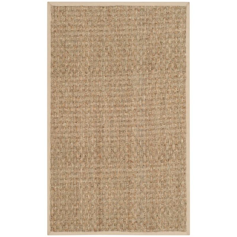 SAFAVIEH Natural Fiber Zymryd Basketweave Seagrass Rug - 2' x 3' - Natural/Ivory