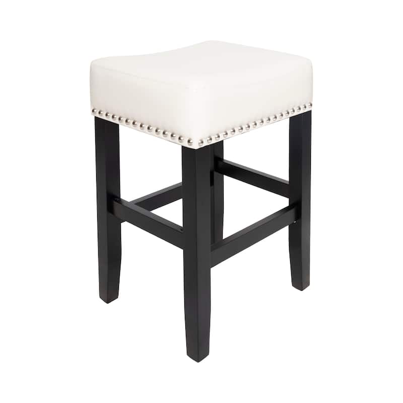 Laramie 26-inch Bonded Leather Backless Counter Stool (Set of 2) by Christopher Knight Home