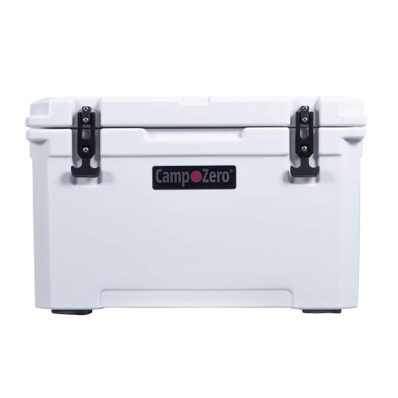 CAMP-ZERO 40L 42 Quart Premium Cooler With Molded-In Drink Holders - White