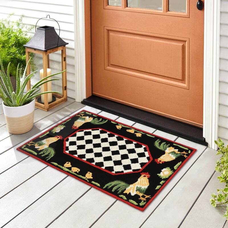 Liora Manne Frontporch Rooster Indoor/Outdoor Rug - 1'8" x 2'6"