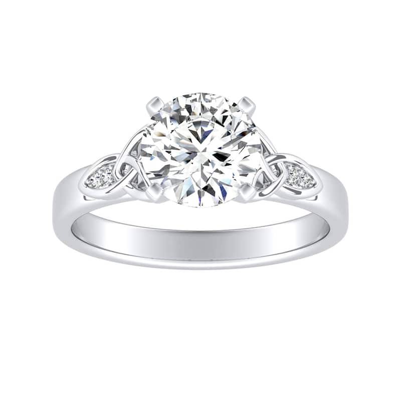 Auriya 14k Gold Modern 1 1/2ct Round Moissanite Engagement Ring - White - 8