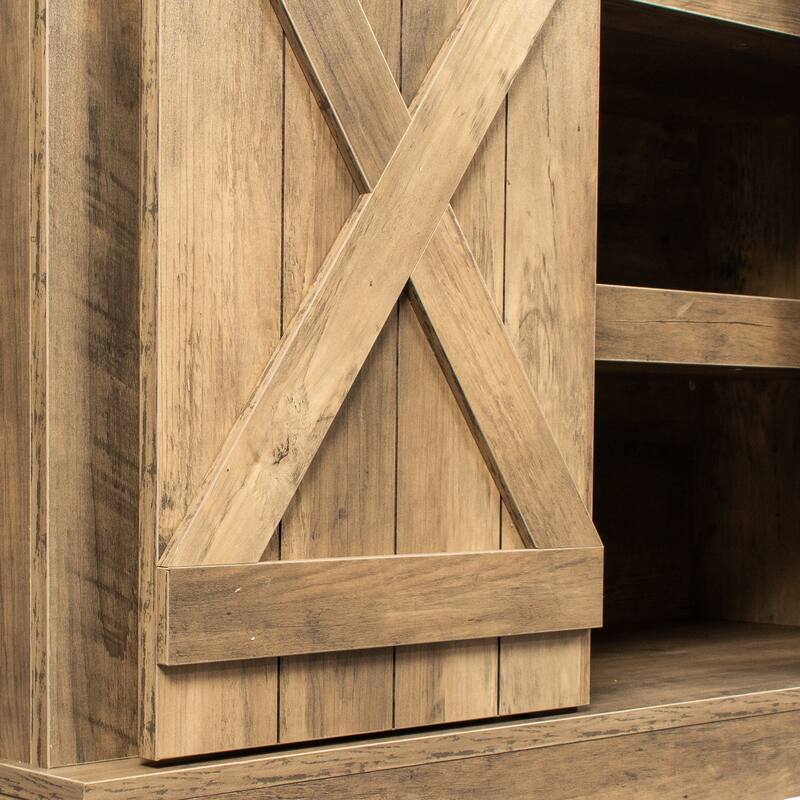54" Farmhouse Sliding Barn Door TV Stand - 54 inches in width