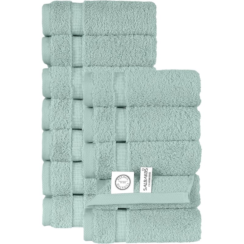 Royal Turkish Cotton Washcloth – Soft, Durable - Ultra-Absorbent Towels - Set of 12 - Sage Green
