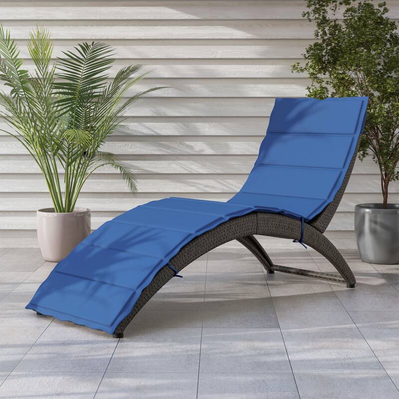 Sion Contemporary Wicker Curved Outdoor Lounger by M&L Co. - Blue