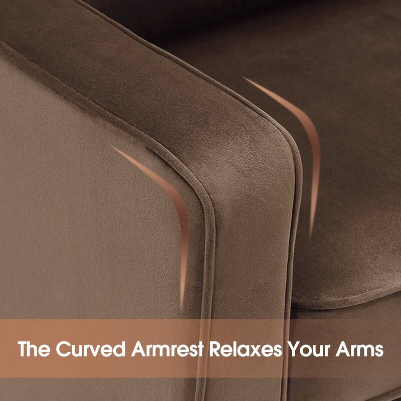 MCombo Modern Accent Club Chair with Ottoman, Velvet Upholstered Armchair with Lumbar Pillow 4278