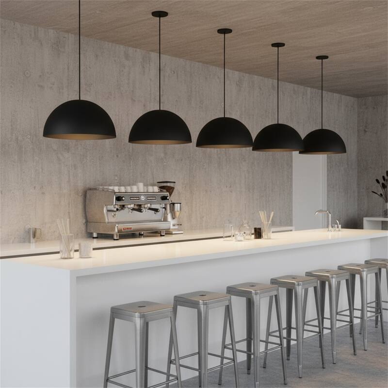 24" Diameter Integrated LED Black Pendant