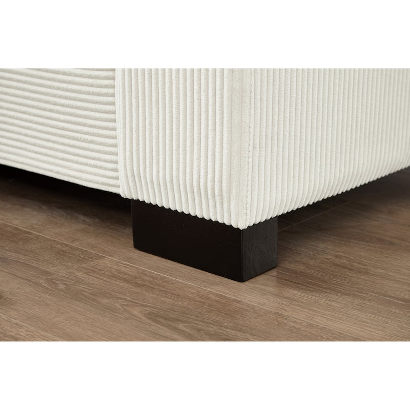 111" L Shaped Sectional Couch with Chaise Lounge and Storage Armrest