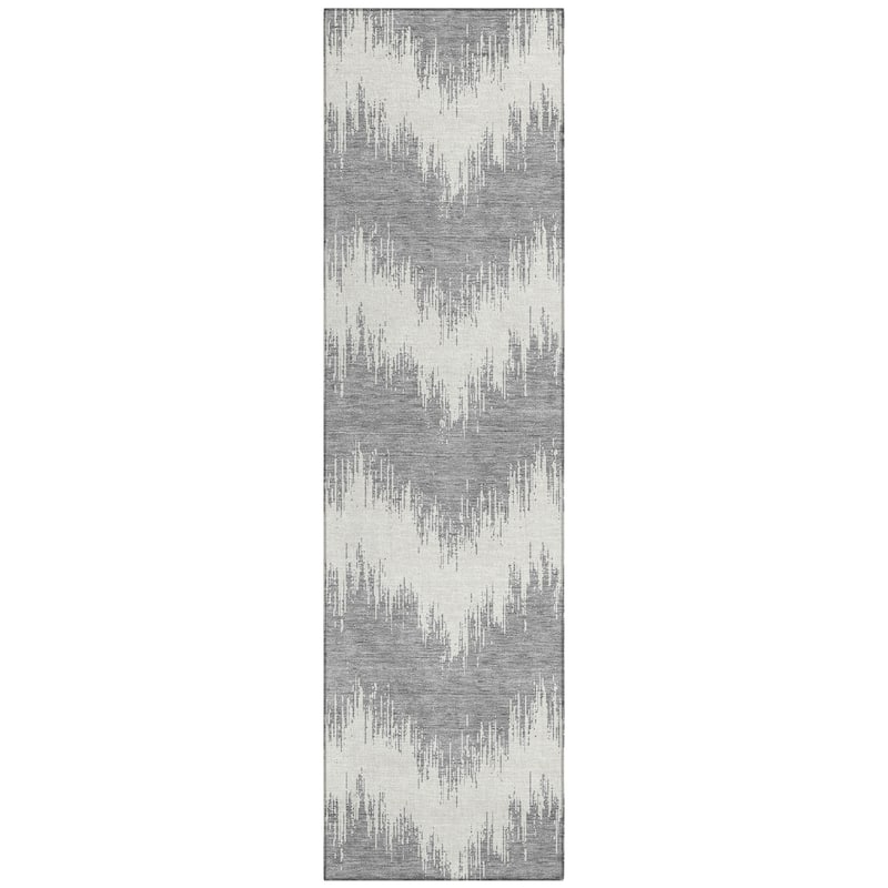Machine Washable Indoor/ Outdoor Chantille Modern Chevron Rug