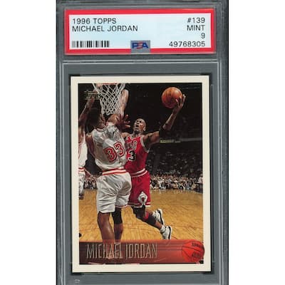 Michael Jordan 1996 Topps Basketball Card #139 Graded PSA 9 MINT - 8'6" x 11'6"