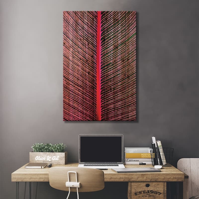Pink-Striped Heliconia, Heliconia iconia, HTBG, Hawaii Print On Wood by Stuart Westmorland - Multi-Color