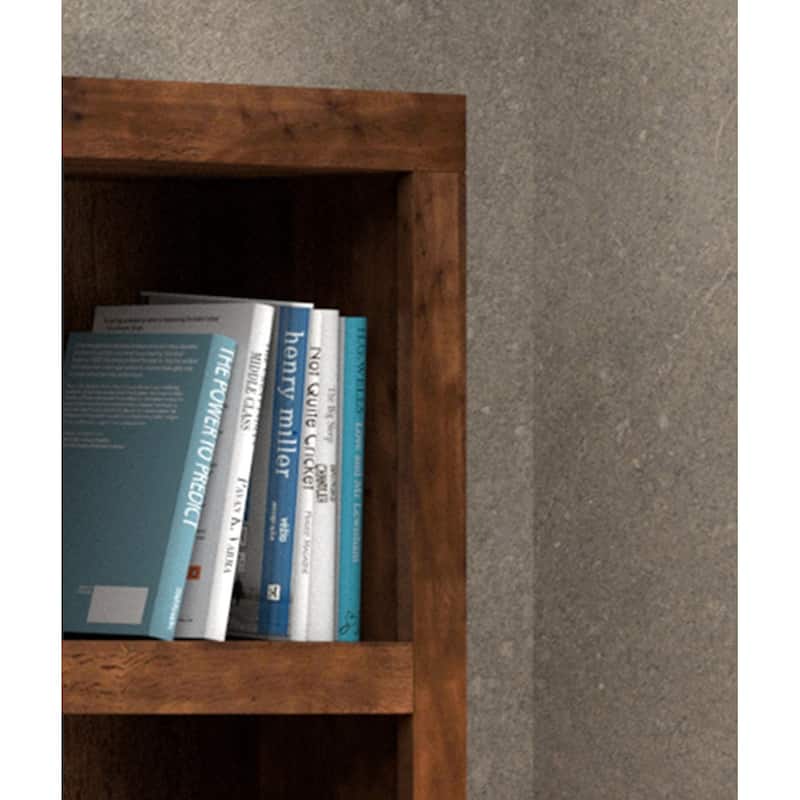 Bridgevine Home Sausalito 64 inch high Bookcase, No Assembly Required, Whiskey Finish