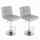 preview thumbnail 1 of 7, 2pcs Round Cushion Armless Bar Stool 60-80cm Adjustable Counter Height Swivel Stool with Back
