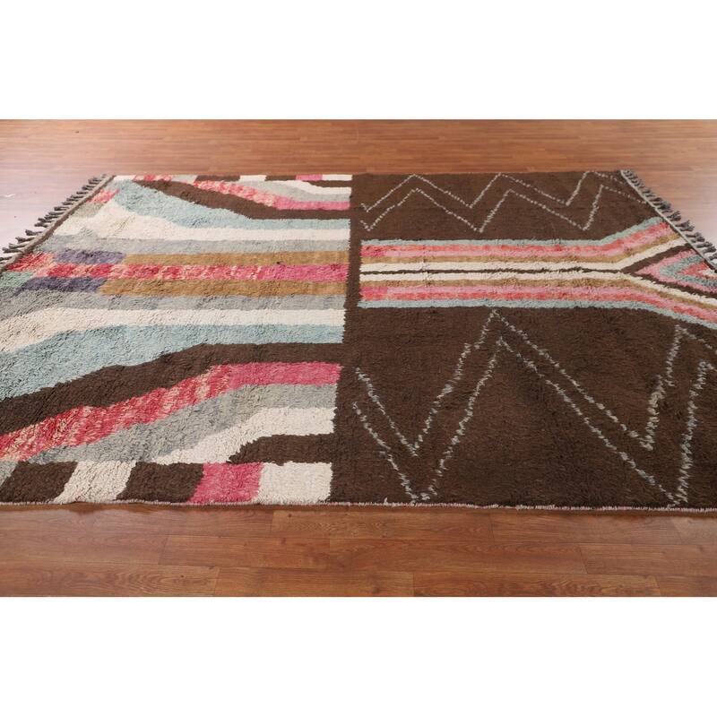 Moroccan Oriental Area Rug Handmade Wool Carpet - 8'2" x 10'7"