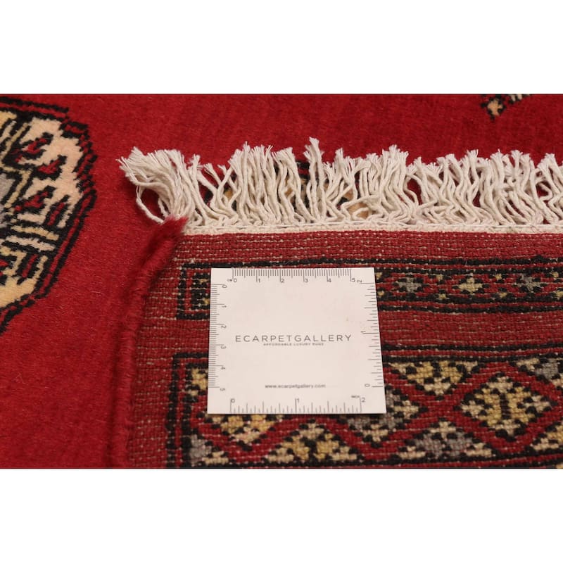 ECARPETGALLERY Hand-knotted Peshawar Bokhara Red Wool Rug - 2'7 x 6'8