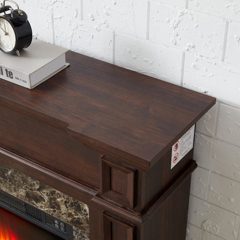 GDFStudio - Hearthstone Traditional Storage Electric Fireplace with Mantel and Realistic LED Flame