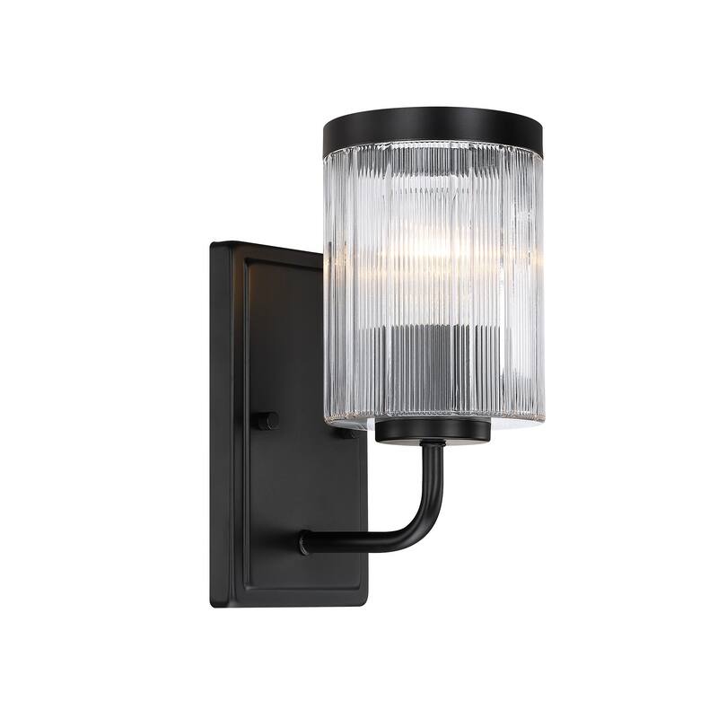 Aspen 4.75 in. 1-Light Matte Black Indoor Wall Sconce Light for Bathrooms - 10.25