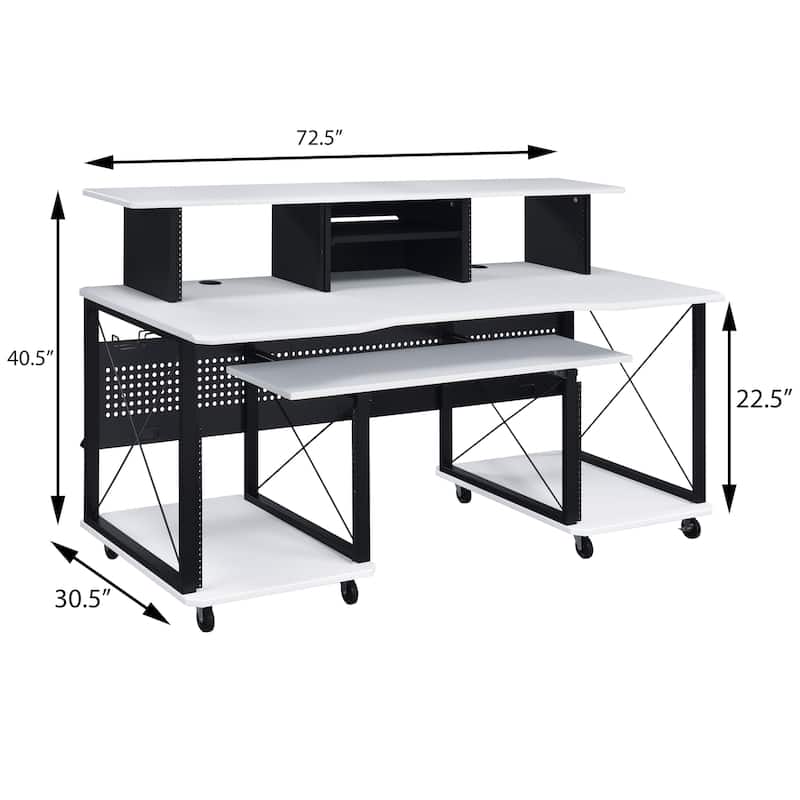 Grandal Music Desk with Earphone Rack and Keyboard Tray