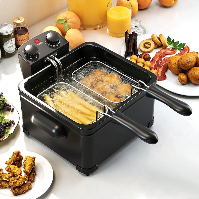 Costway 5 Liter Electric Deep Fryer 1700W Oil Fryer with 3 Detachable