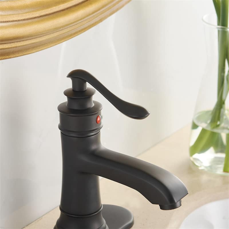 Single Handle Bathroom Faucet With Drain Assembly Single Hole Bathroom Sink Faucets Lavatory Basin Vanity Modern Elegant Taps