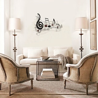 Metal Musical Notes Wall Hanging Art Decor, Black and Copper - On Sale ...