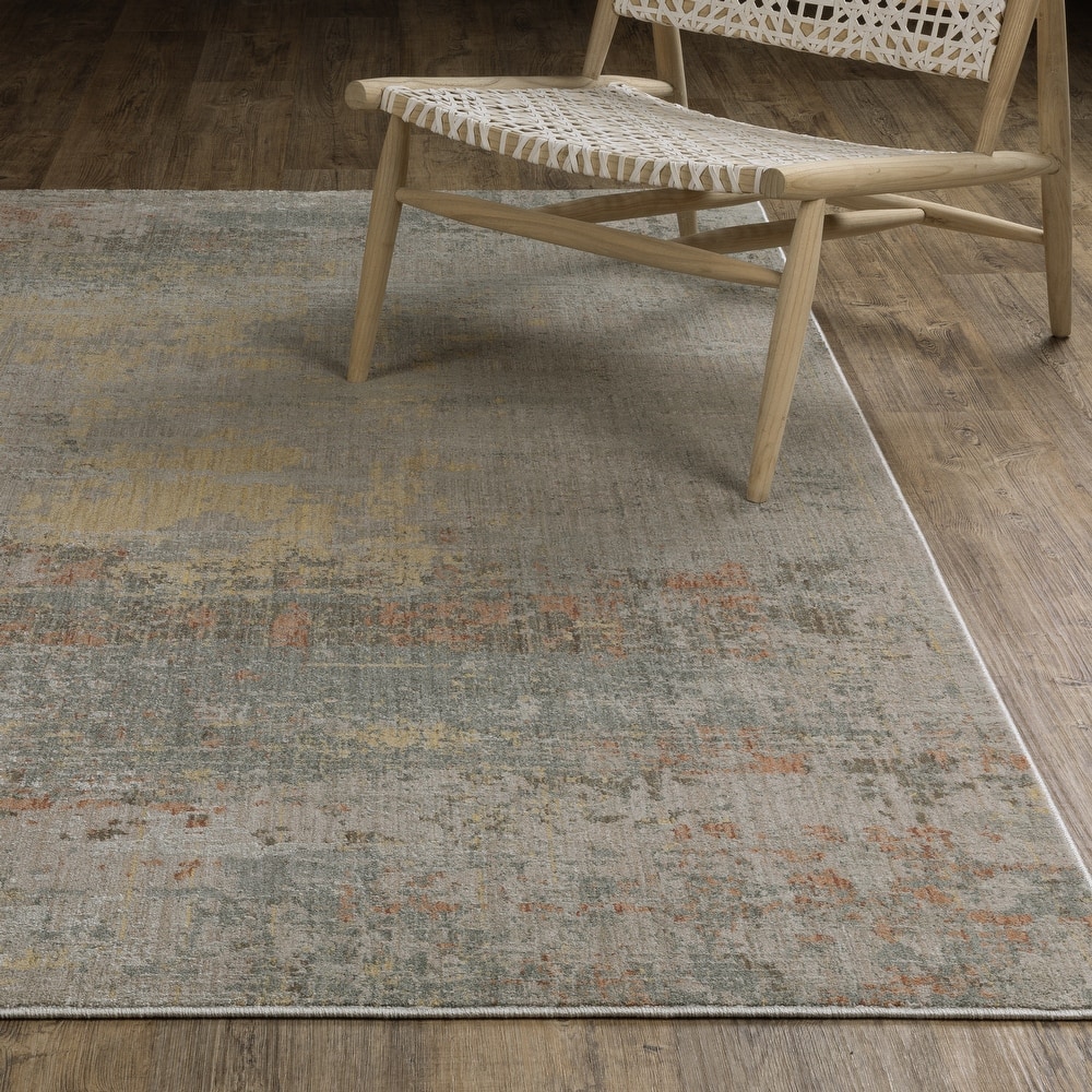 Melody Distressed Abstract Grey/ Multi Area Rug