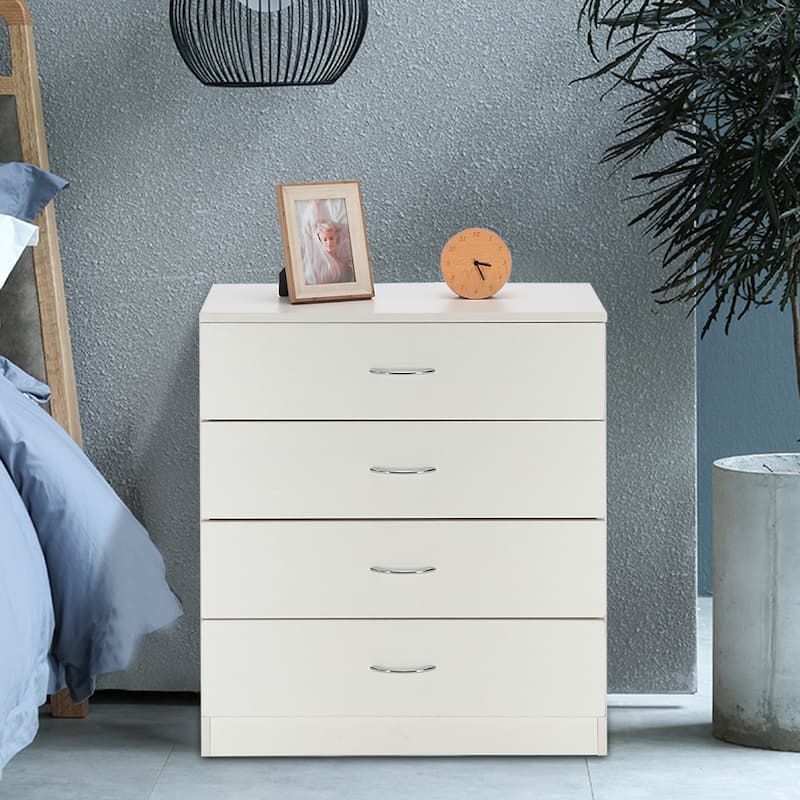 Modern 4-Drawer Simple Dresser White - White