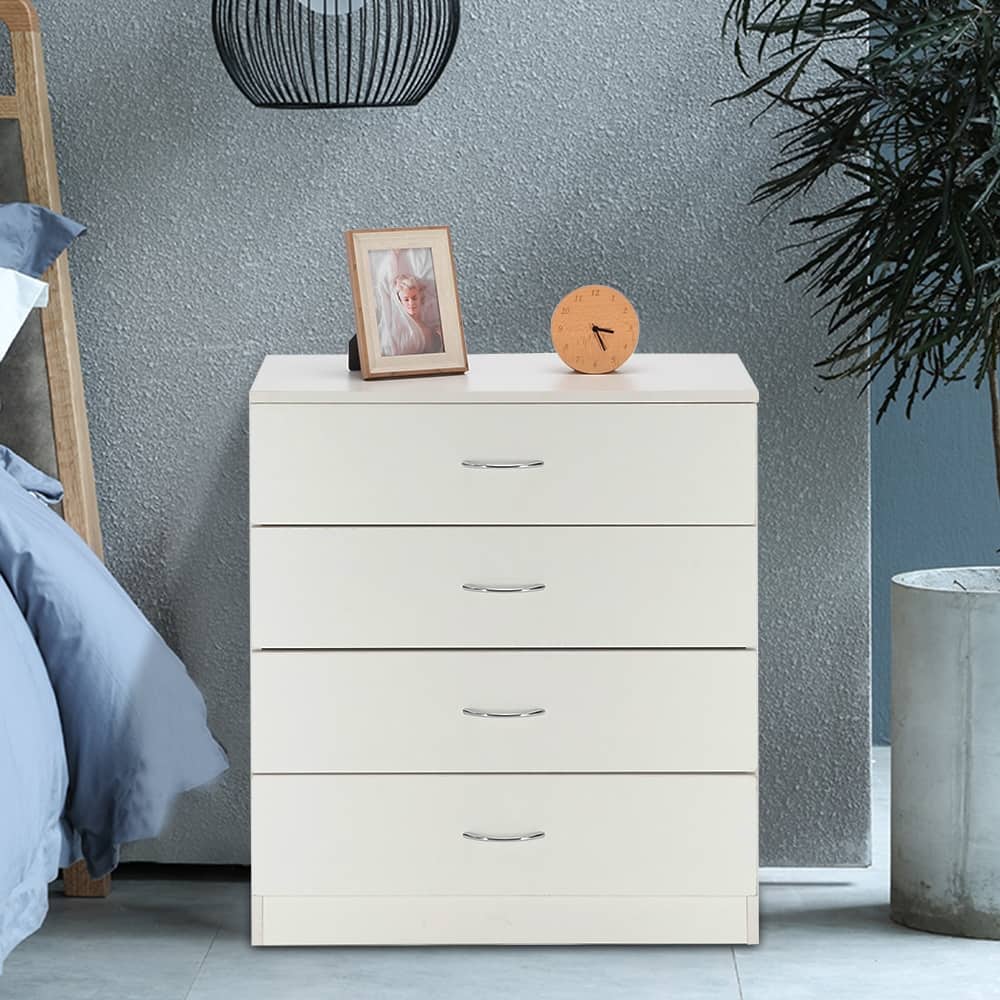 Modern 4-Drawer Simple Dresser White