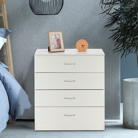 Modern Wood 4-Drawer Storage Nightstand