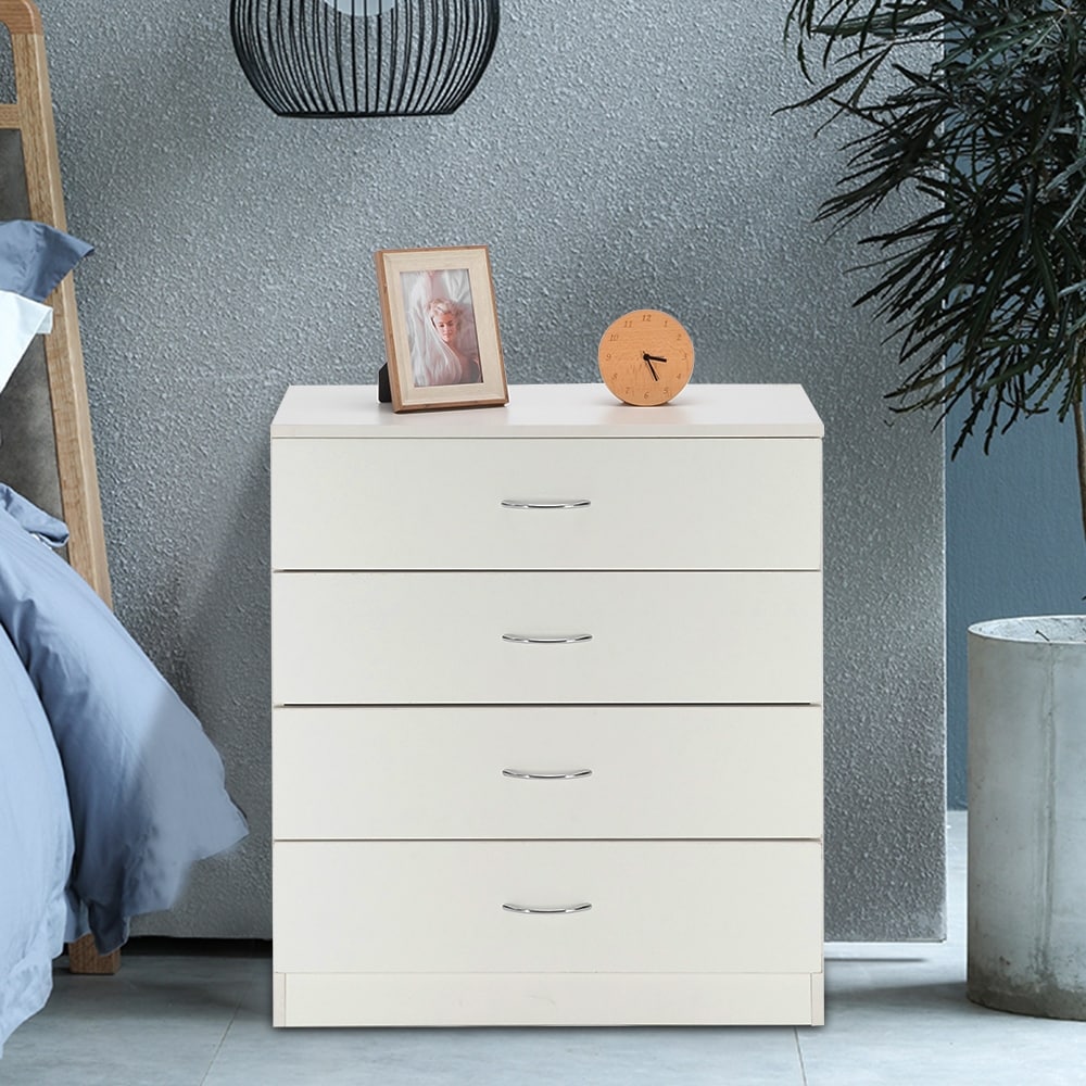 White OR Black 4-drawer Dresser Nightstand