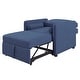 preview thumbnail 7 of 8, Roomfitters Convertible Sleeper Chair, 3 in 1 Velvet Lounger with Adjustable Backrest, Compact Bed Option, Blue