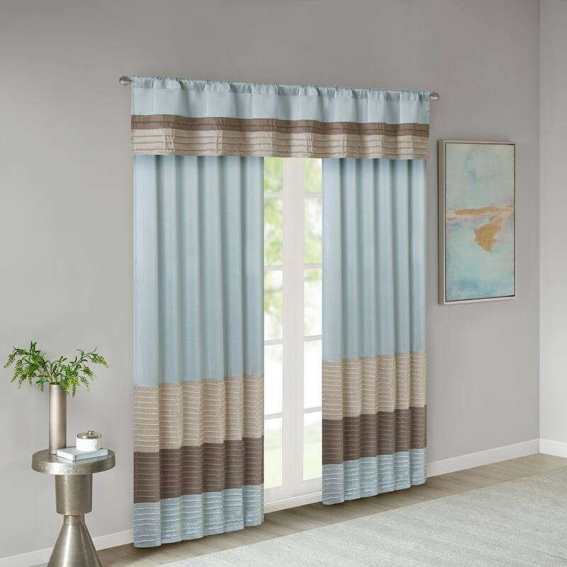 Madison Park Tradewinds Polyoni Pintuck Single Curtain Panel - 50 X 84