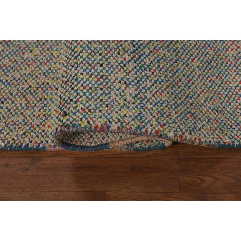 All-Over Moroccan Oriental Area Rug Handmade Wool Carpet - 4'11" x 7'8"