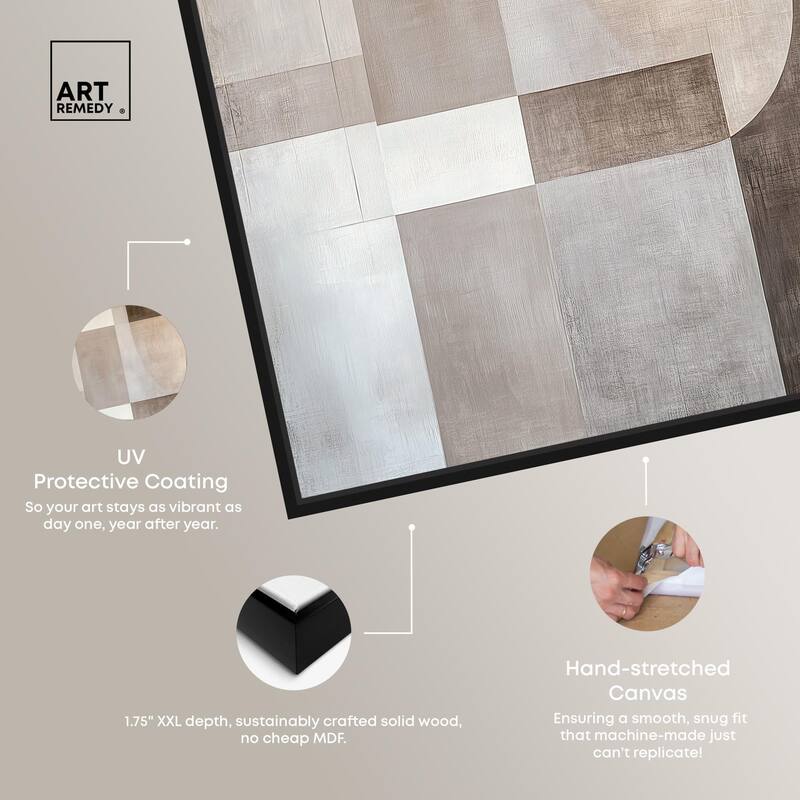 Neutral Tone Blocks I Canvas by Art Remedy