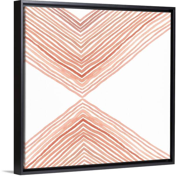 Shop Peach Arrow I Black Float Frame Canvas Art Overstock