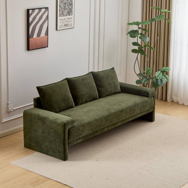 84.5" Modern 3-Seater Upholstered Velvet Sofa