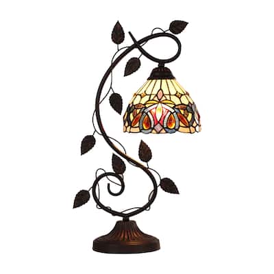 Tiffany-Style Victorian Design 1-light Dark Bronze Table Lamp