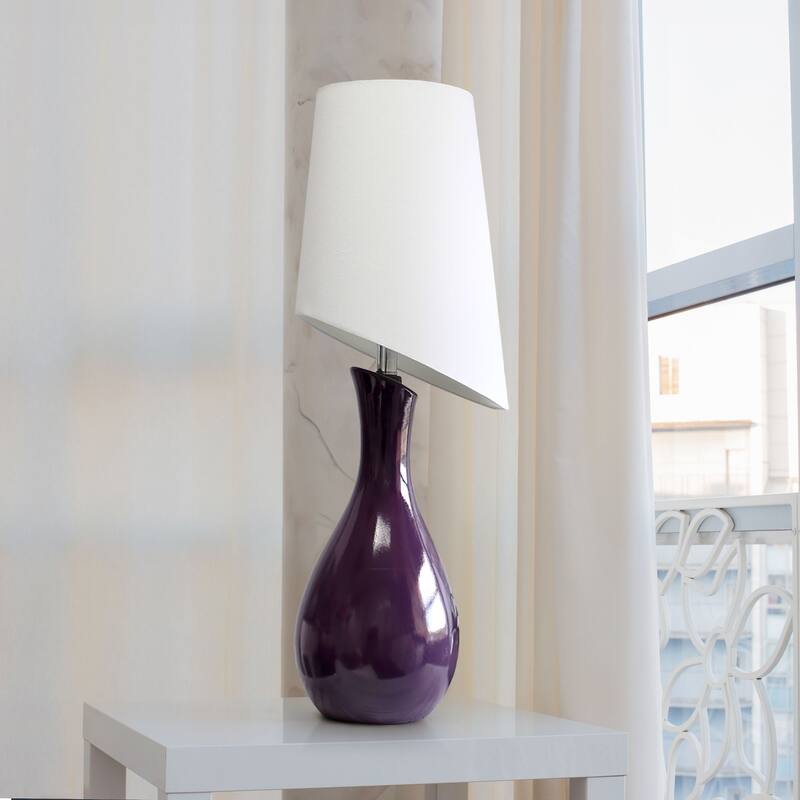 Eggplant Table Lamp with Slanted Shade - 29" - Eggplant Purple