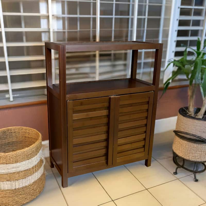 Porch & Den Burning Tree Solid Bamboo 2-door Spa Utility Cabinet