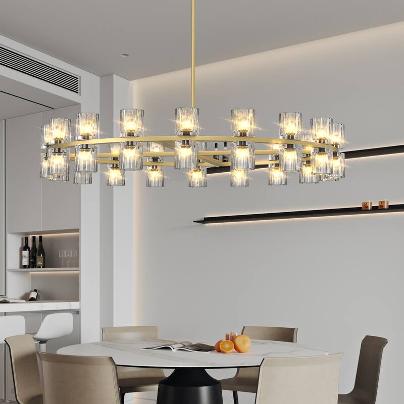 Modern 36" Gold Round Chandelier