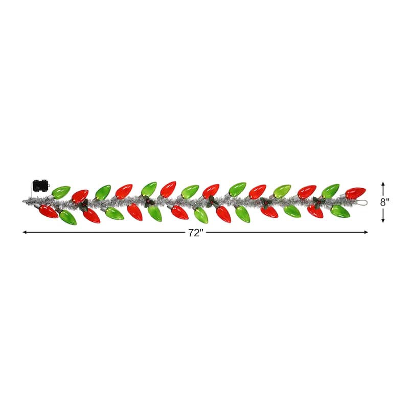 70 in. Retro C9 Bulb Garland - Red and Green