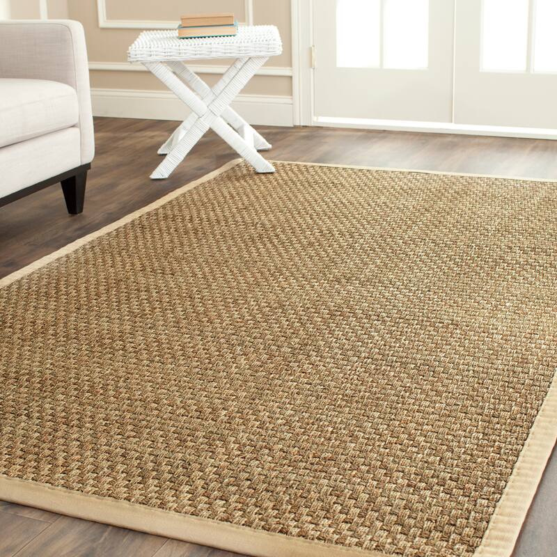 SAFAVIEH Natural Fiber Marina Basketweave Seagrass Rug - 4' x 6' - Natural/Beige