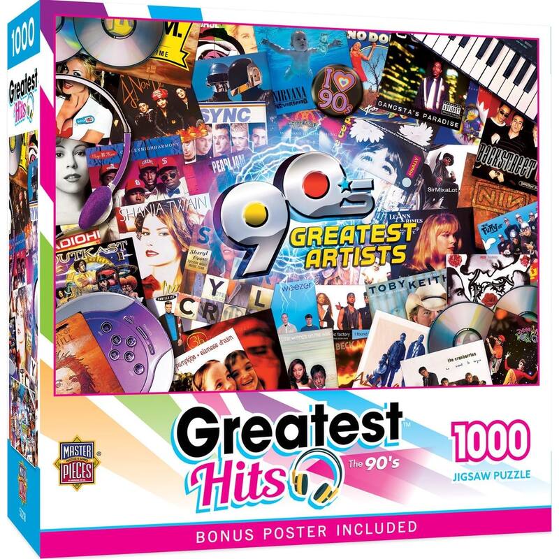 Greatest 90's Artists 1000 Pc Jigsaw Puzzle Fun for Adults & Kids
