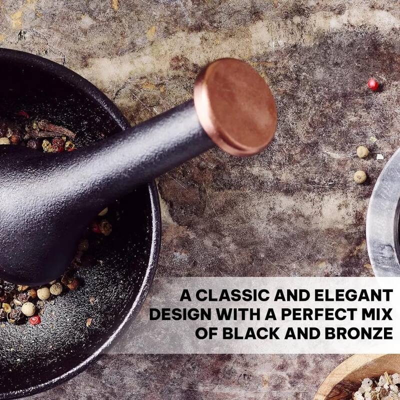 Alva Nori Enameled Cast Iron Mortar and Pestle Set 4" 2 C Nonstick Crusher - 4.3