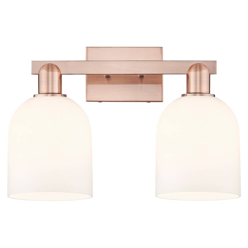 Innovations Lighting 716-2W-12-17 Bella Vanity Bella 2 Light 17" Wide - Antique Copper / White