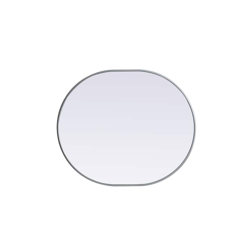 Indigo Home Metal Frame Oval Mirror 30x36 Inch