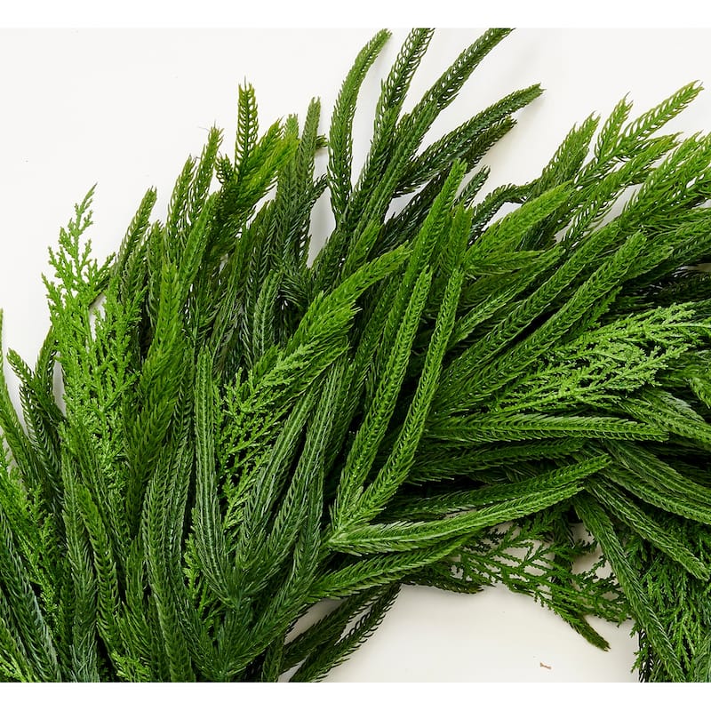 25" Mixed Chrismas Artificial Evergreen Pine Cedar Wreath on Natural Twig Base - 25