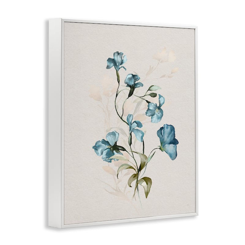 Stupell Blue Flower Herbs Framed Giclee Art Design By Susan Jill