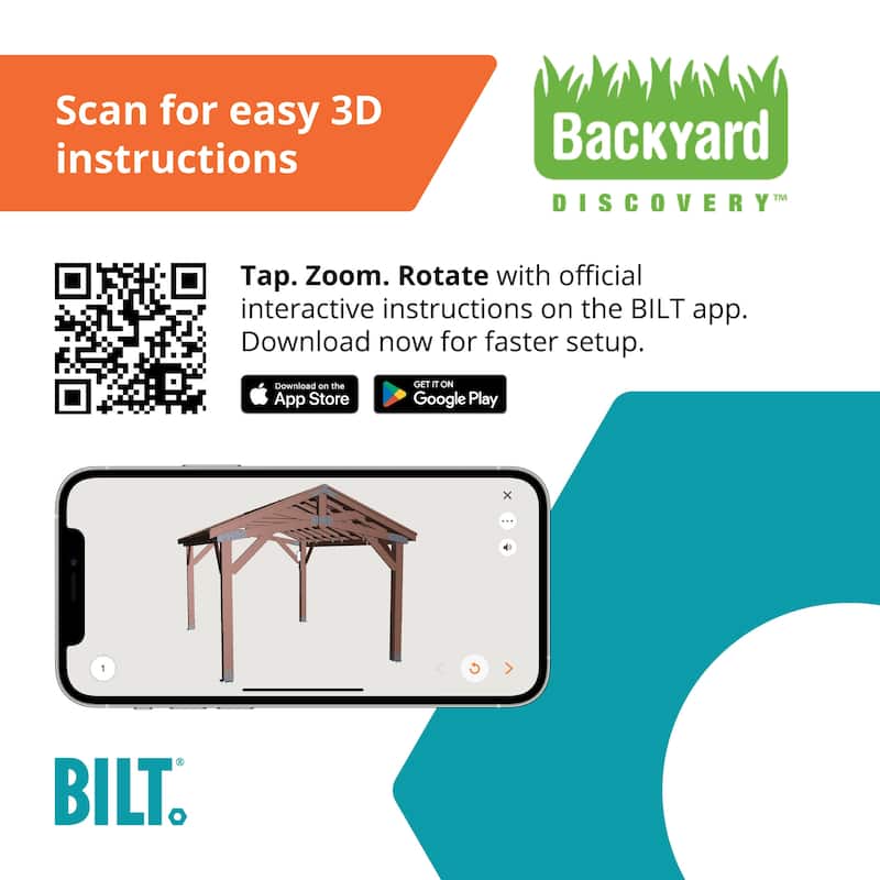 Backyard Discovery Norwood 16x12' Cedar Wood Gazebo with Steel Roof