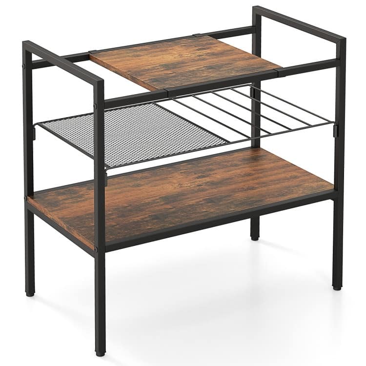 Industrial Entryway Table with Removable Panel and Mesh Shelf - 24" x 13.5" x 24"